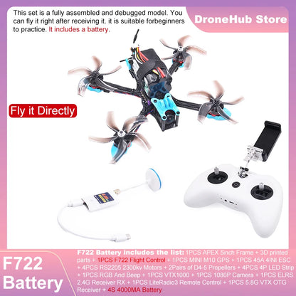 APEX 5″ FPV Drone Frame Kit – هيكل درون سباق من ألياف الكربون