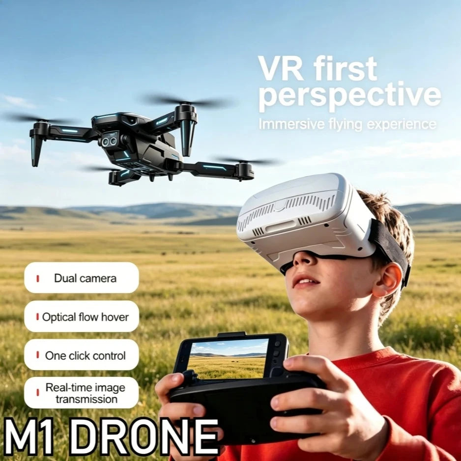 درون M1 قابل للطي بكاميرا HD ونظارة VR لتجربة تصوير وطيران ممتعة ومختلفة.