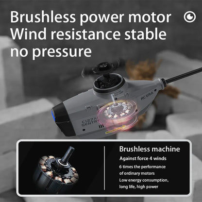 هليكوبتر C127 احترافية بمحرك Brushless وكاميرا HD مع تقنية FPV وتحكم 4 قنوات، لتجربة طيران واقعية وتحكم أكثر دقة.  تصميم عملي وأداء قوي مناسبة لمحبي الطيران وتجارب التحكم الاحترافية.
