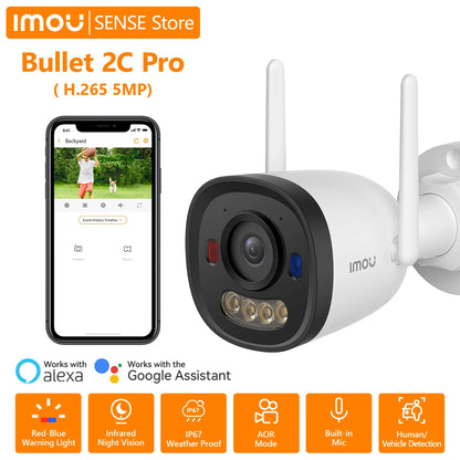 كاميرا IMOU Bullet 2C Pro – مراقبة خارجية 5MP بتغطية 360°