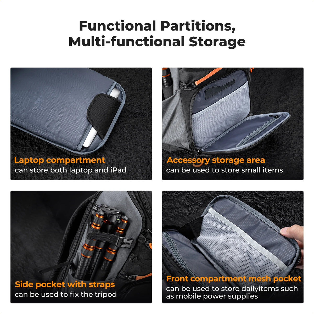 حقيبة كاميرا K&F Concept 25L Pro – احترافية ومقاومة للماء