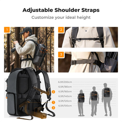 حقيبة كاميرا K&F Concept 25L Pro – احترافية ومقاومة للماء
