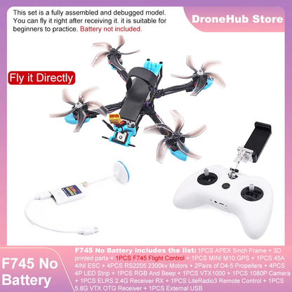 APEX 5″ FPV Drone Frame Kit – هيكل درون سباق من ألياف الكربون