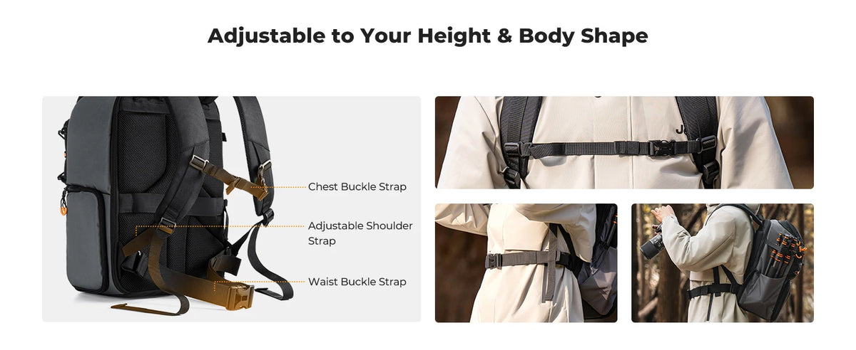 حقيبة كاميرا K&F Concept 25L Pro – احترافية ومقاومة للماء