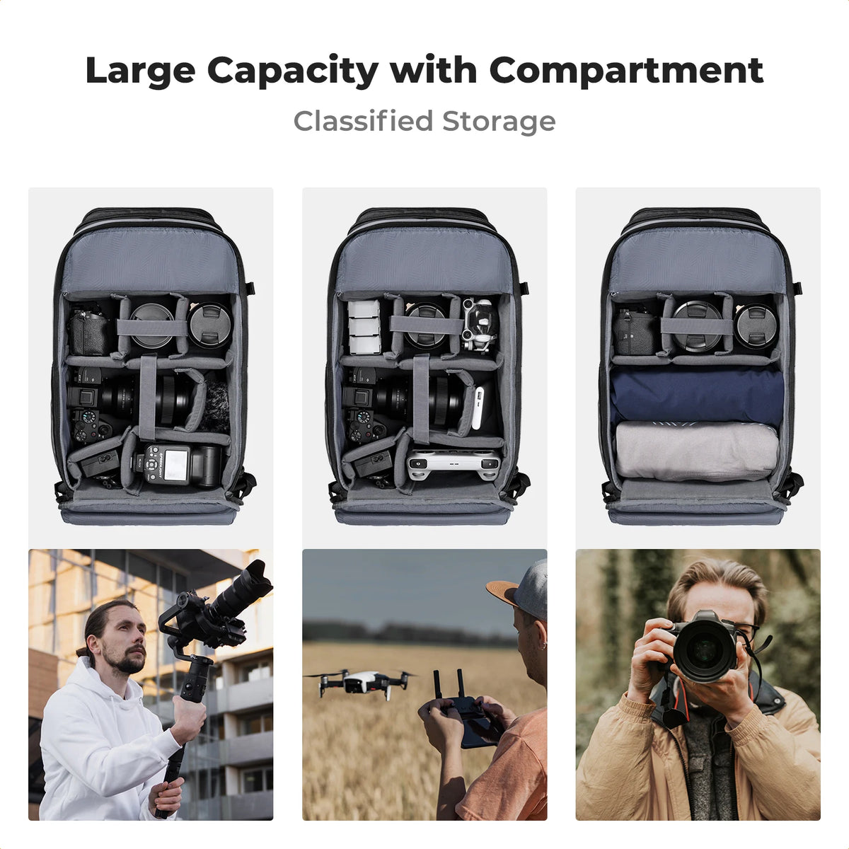 حقيبة كاميرا K&F Concept 25L Pro – احترافية ومقاومة للماء