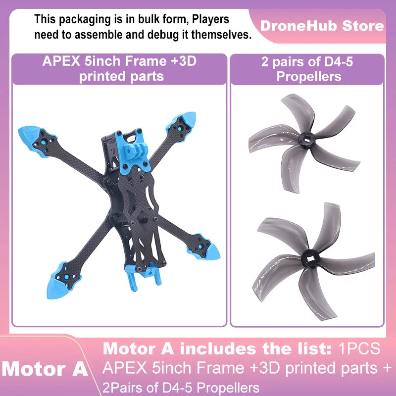 APEX 5″ FPV Drone Frame Kit – هيكل درون سباق من ألياف الكربون