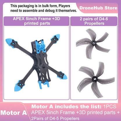 APEX 5″ FPV Drone Frame Kit – هيكل درون سباق من ألياف الكربون