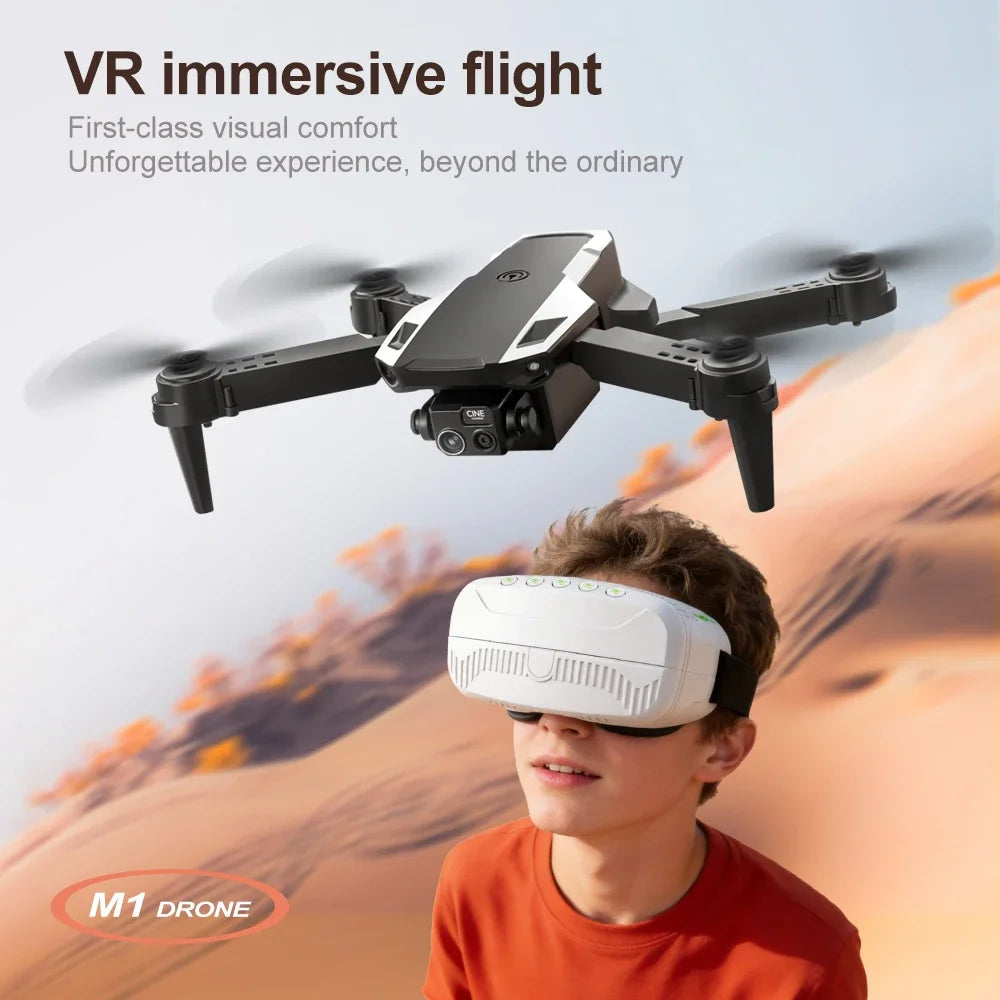درون M1 قابل للطي بكاميرا HD ونظارة VR لتجربة تصوير وطيران ممتعة ومختلفة.