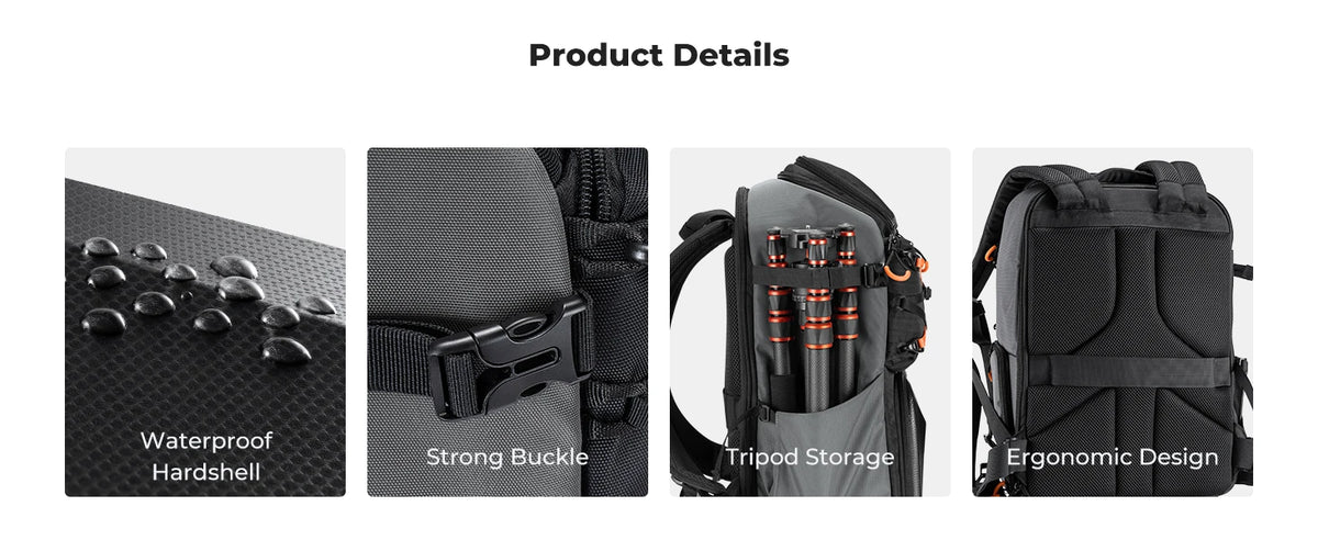 حقيبة كاميرا K&F Concept 25L Pro – احترافية ومقاومة للماء