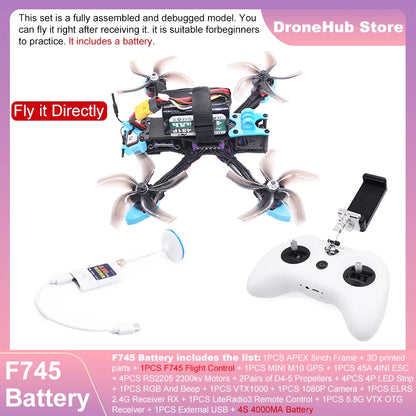 APEX 5″ FPV Drone Frame Kit – هيكل درون سباق من ألياف الكربون