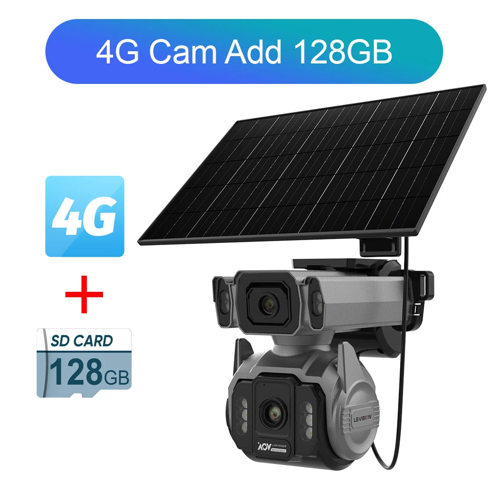 كاميرا مراقبة خارجية بالطاقة الشمسية LS VISION 4G - دقة 10MP زوم 12X