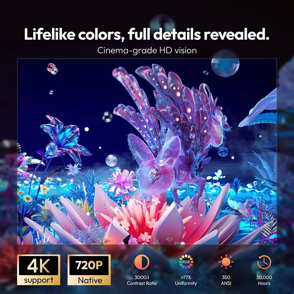 بروجكتور VEVSHAO A12 محمول 4K وWi-Fi 6 | متجرنا